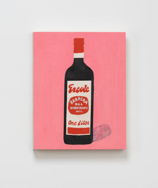 One Liter Wine Bottle Painting on Wood