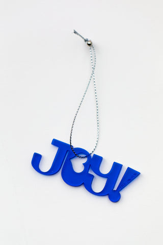 Deep Blue Acrylic JOY Ornament