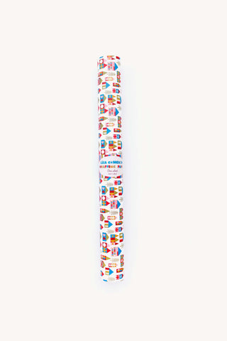 Snowy Village Wrapping Paper Sheet