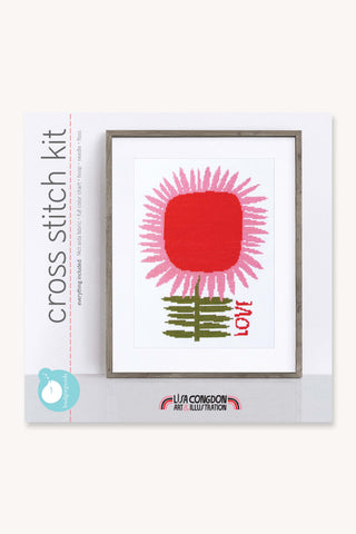 LOVE Flower Cross Stitch Kit