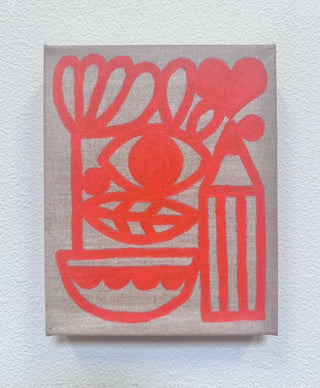Le Crayon Rouge Original Painting on Linen