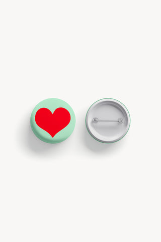 Colorful Heart Pinback Button by Lisa Congdon