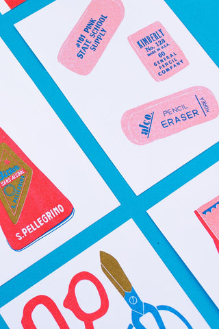 Three Erasers mini Risograph