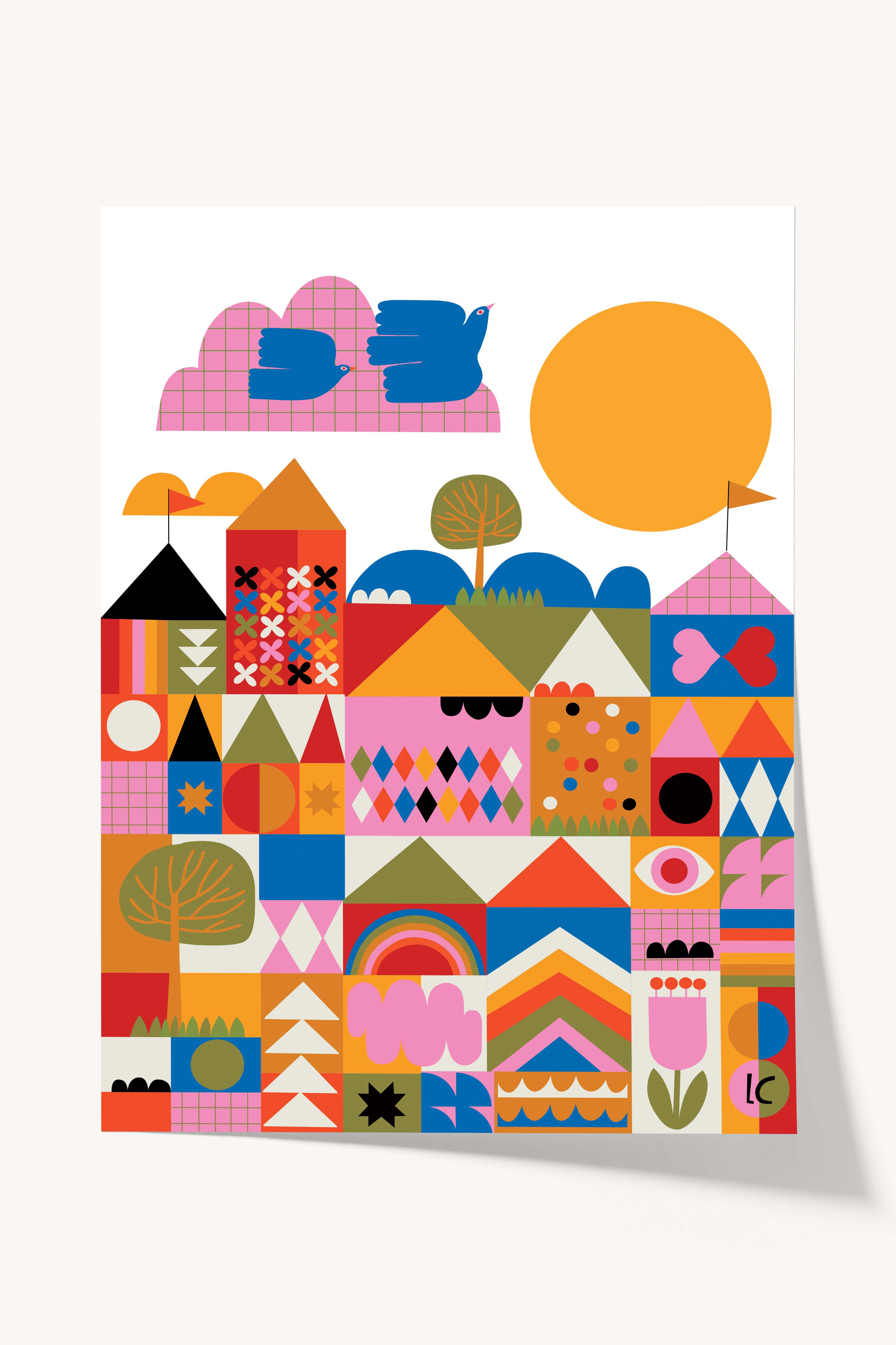 Happy Town - 18"x24" poster