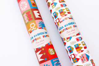 Snowy Village Wrapping Paper Sheet