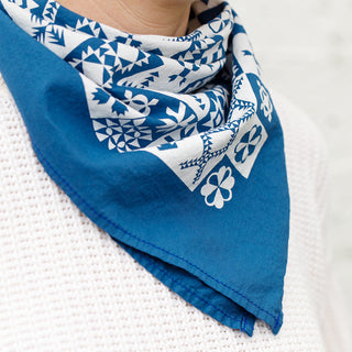 Blue Sampler Quilt Bandana