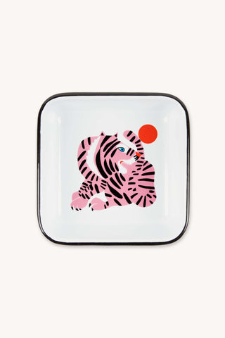 Enamelware Mini Tray - Pink Tiger