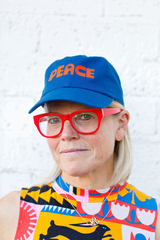 Peace Blue Cotton Hat