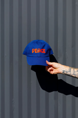 Peace Blue Cotton Hat