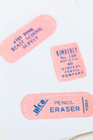 Three Erasers mini Risograph