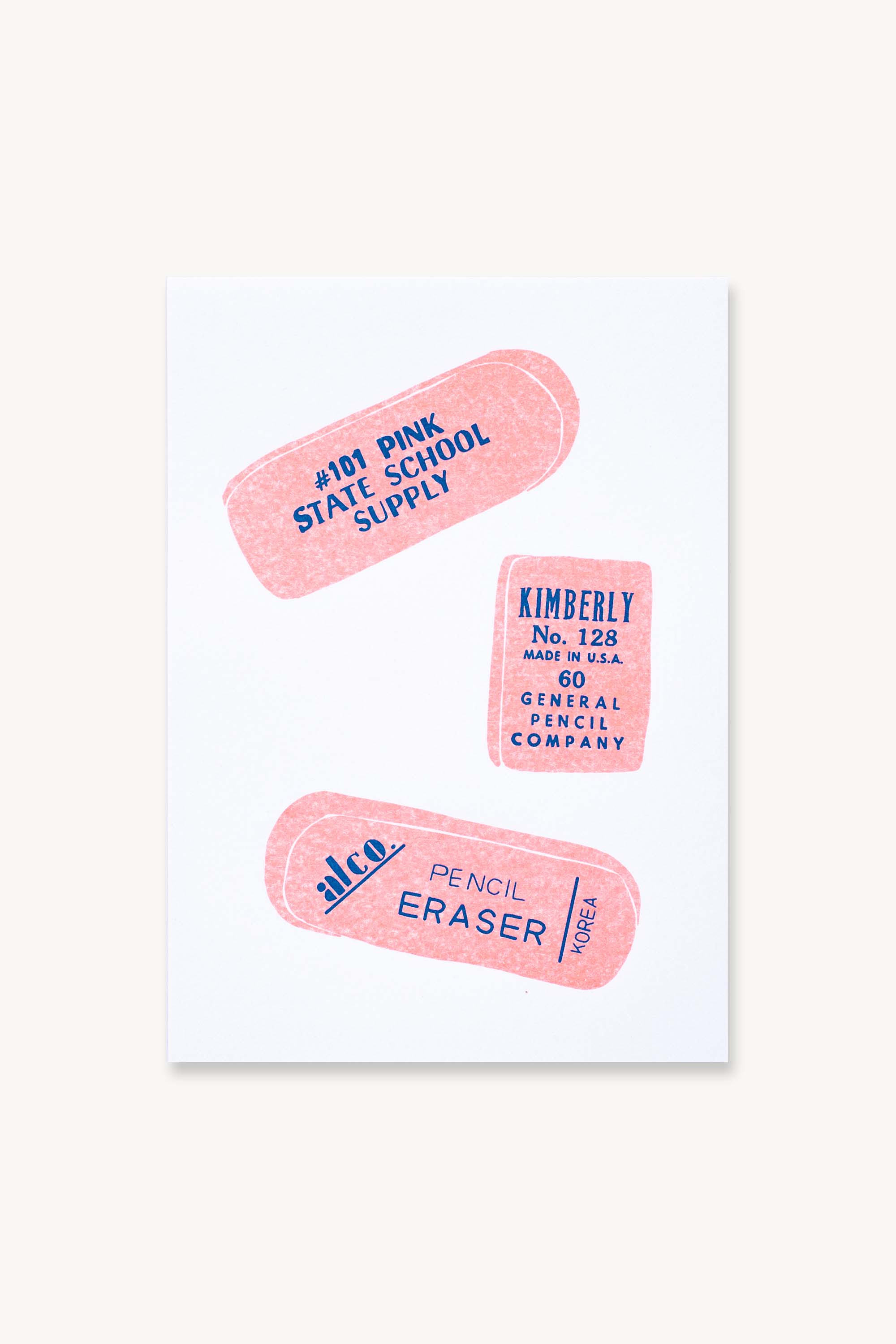 Three Erasers mini Risograph