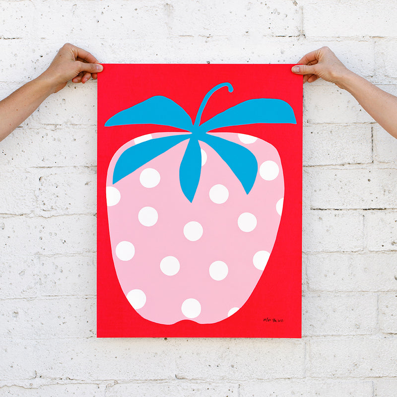 Pink Strawberry Limited Edition Screenprint