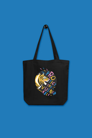 Protect the Vulnerable Black Canvas Tote