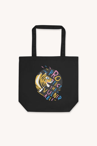 Protect the Vulnerable Black Canvas Tote