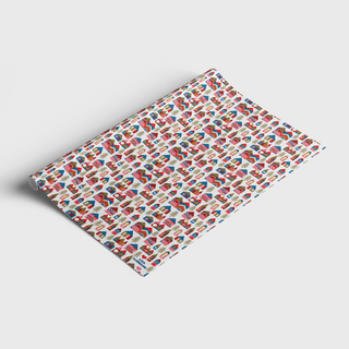 Snowy Village Wrapping Paper Sheet