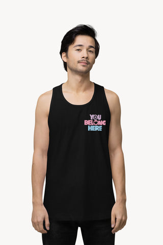 You Belong Here Black Tank Top