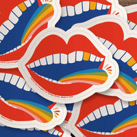Rainbow Tongue Large Sticker