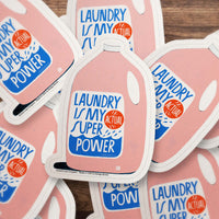 Laundry Is My Super Power Large Sticker