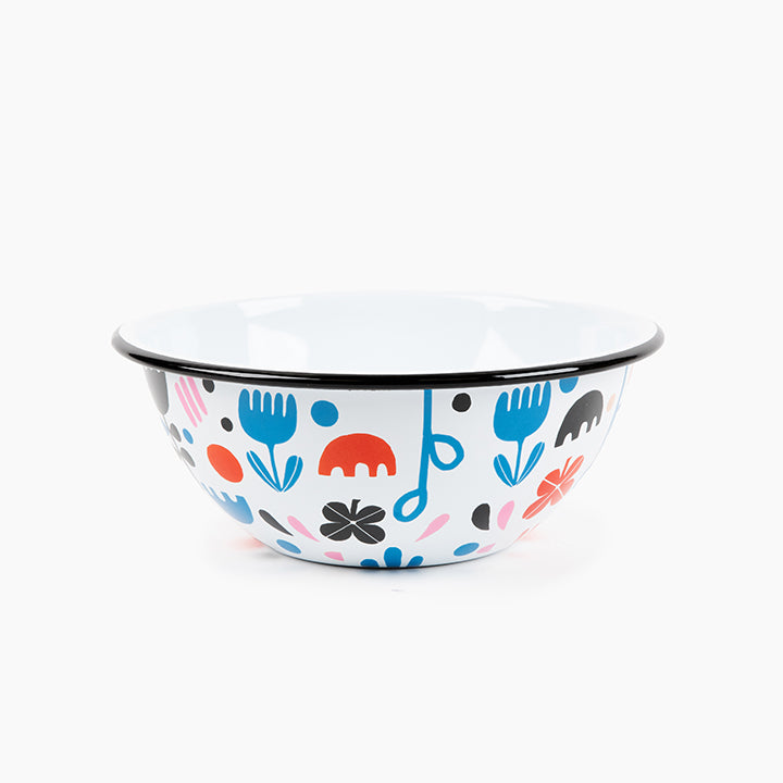 Enamelware Small Serving Bowl in Fika Pattern – Lisa Congdon
